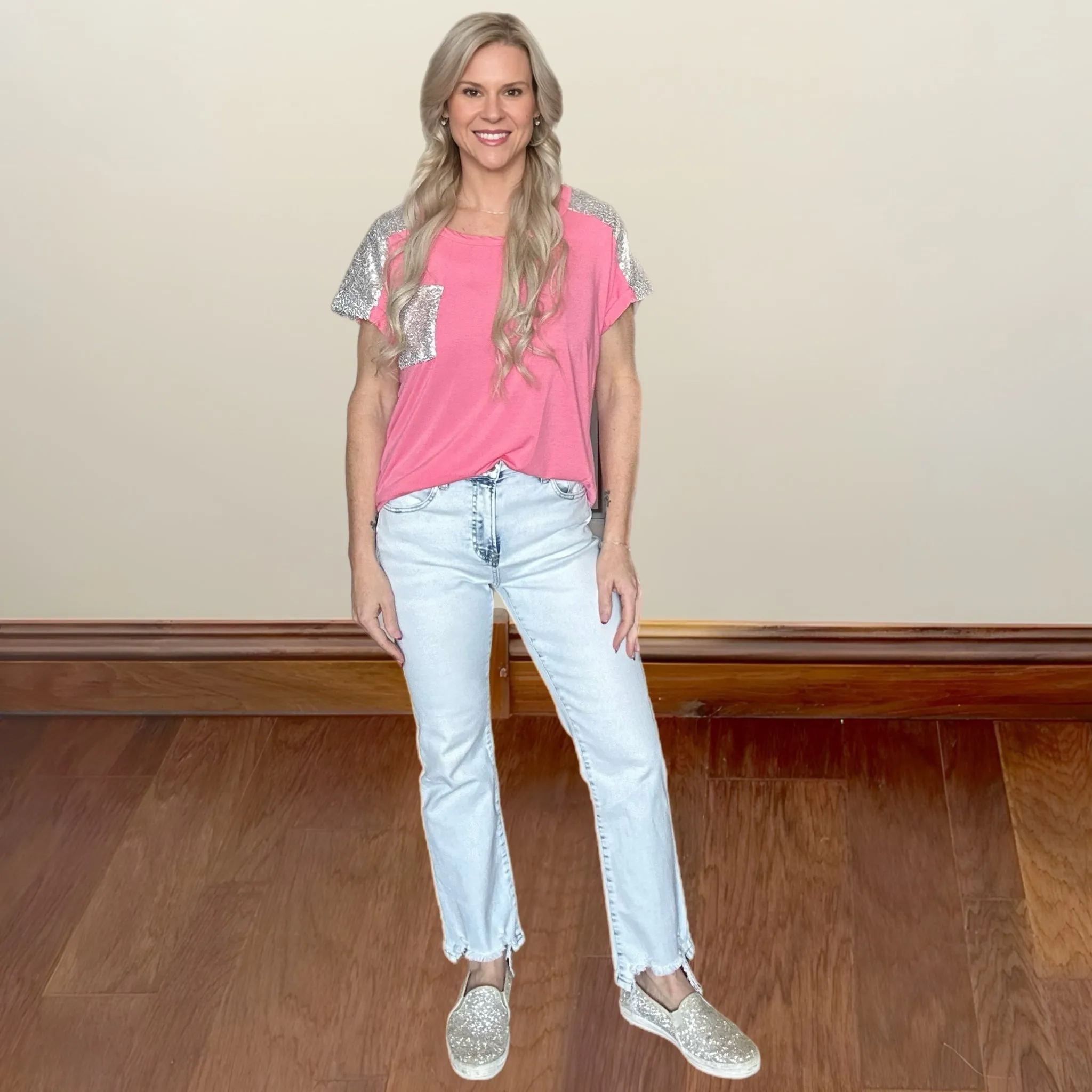 Cloud Nine Acid Wash High Rise Straight Jeans